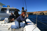 Auf einem Katamaran vor Formentera